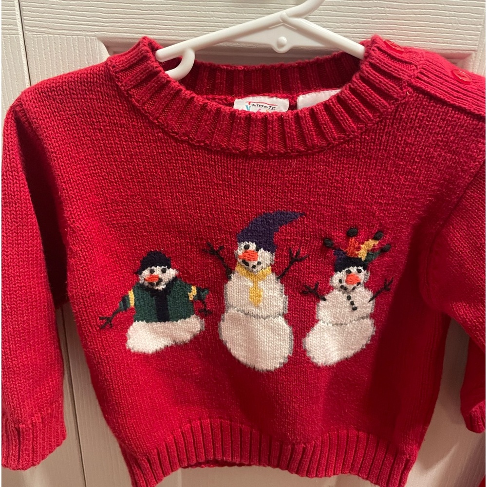 Tabotts kids ugly Christmas sweater - snowmen - winter - all cotton